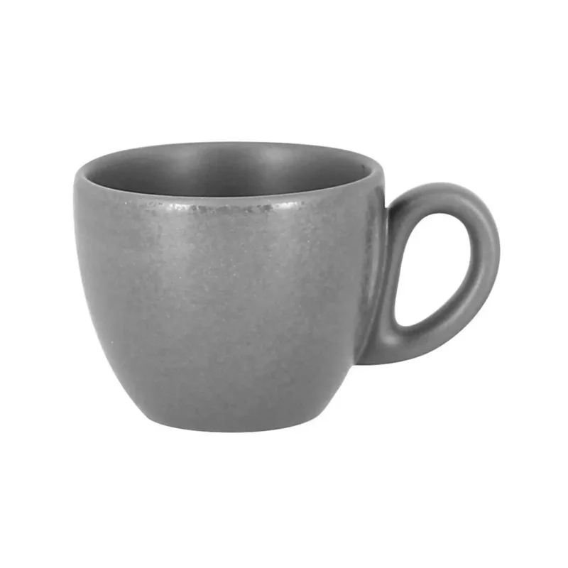 Paiement Sécurisé Tasse à expresso rond gris porcelaine vitrifiée 8 cl Ø 6,5 cm Shale Rak