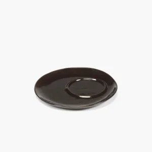 Achetez Aujourd’hui Sous tasse à café rond ébène grès émaillé Ø 14,5 cm La Mère Serax