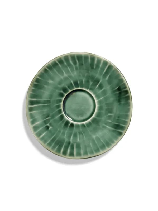 Sous tasse à expresso rond vert grès émaillé 12,5 cm Ø 12,5 cm Verde Lanza Serax Meilleur Choix