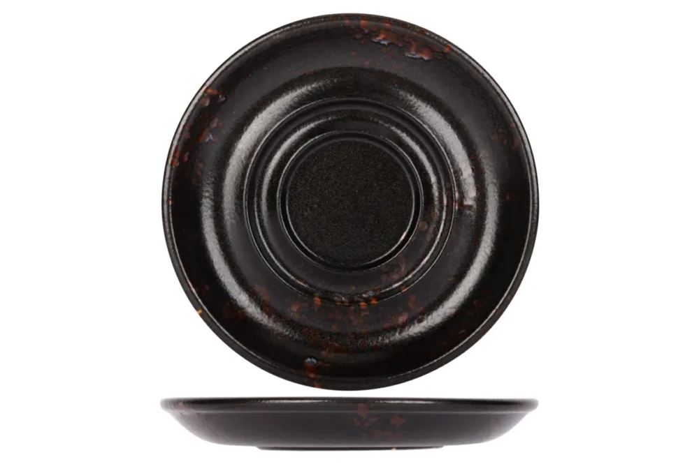 Sous tasse rond noir porcelaine Ø 16 cm Etna Proof Populaire