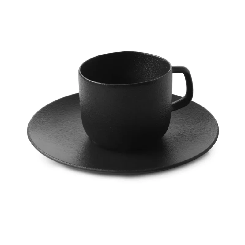 Tasse et sous tasse à expresso rond effet fonte porcelaine culinaire 8 cl Ø 13 cm Equinoxe Revol Offre Spéciale