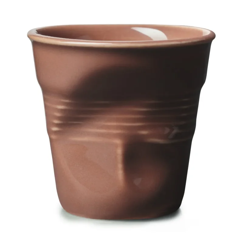 Promotion Gobelet expresso conique terre brûlée porcelaine 8 cl Ø 6,5 cm Froisse Revol