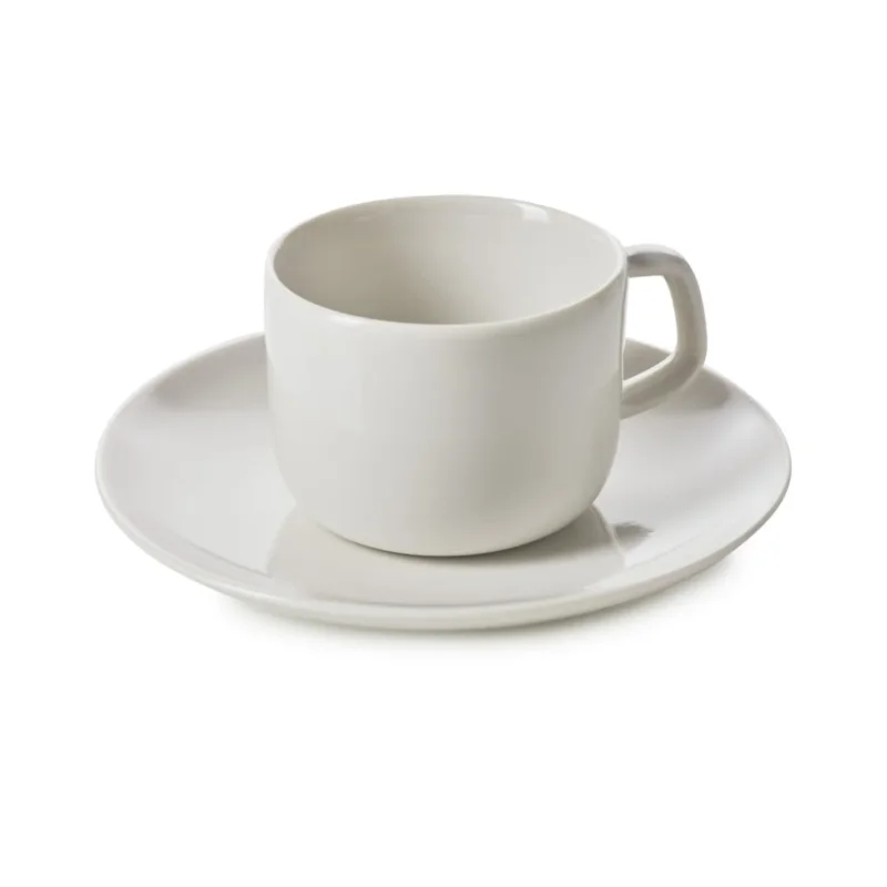 Seulement Aujourd’hui Tasse et sous-tasse à expresso rond Blanc albâtre porcelaine culinaire 8 cl Ø 13 cm Madeleine Revol