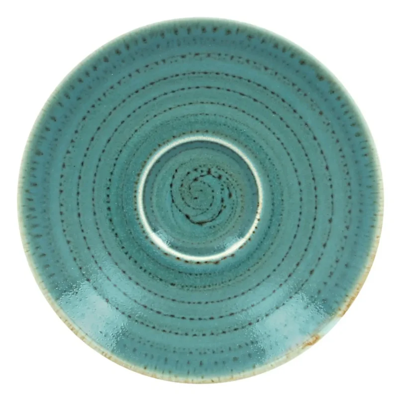 Sous tasse à espresso rond bleu porcelaine vitrifiée Ø 12,5 cm Twirl Rak Remise