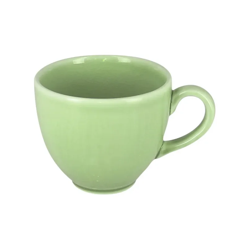 Tasse à expresso rond vert porcelaine vitrifiée 9 cl Ø 6,5 cm Vintage Rak Soldes