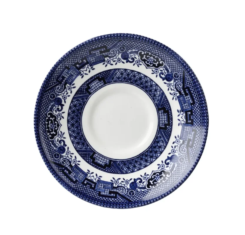 Livraison Express Sous tasse rond Georgian Willow Blue porcelaine vitrifiée Ø 14,1 cm Vintage Prints Willow Churchill