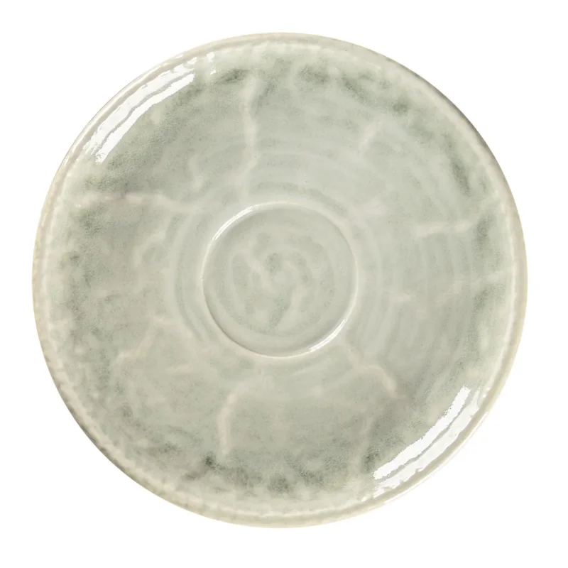 Retour Gratuit Sous-tasse à expresso rond céladon porcelaine vitrifiée Ø 17 cm Krush Rak