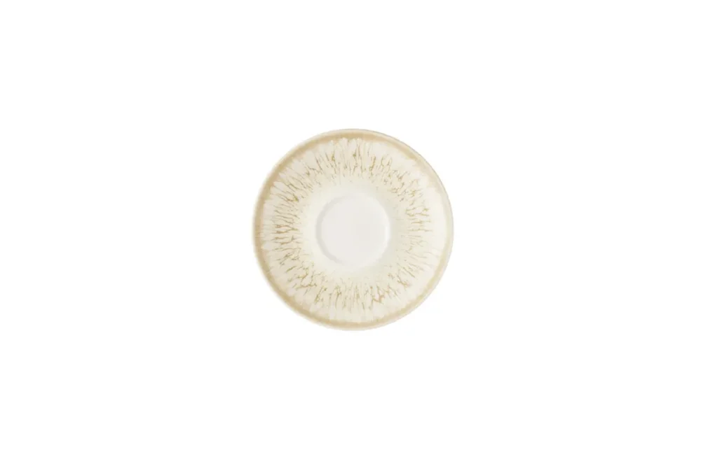 Sous tasse à cappuccino rond Natural porcelaine vitrifiée Ø 15,6 cm Inked Lume Churchill Nouvel Arrivage