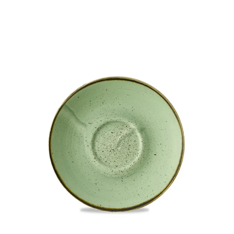 Sous-tasse à cappuccino / thé Sage Green porcelaine vitrifiée Ø 15 cm Stonecast Sage Churchill Réduction