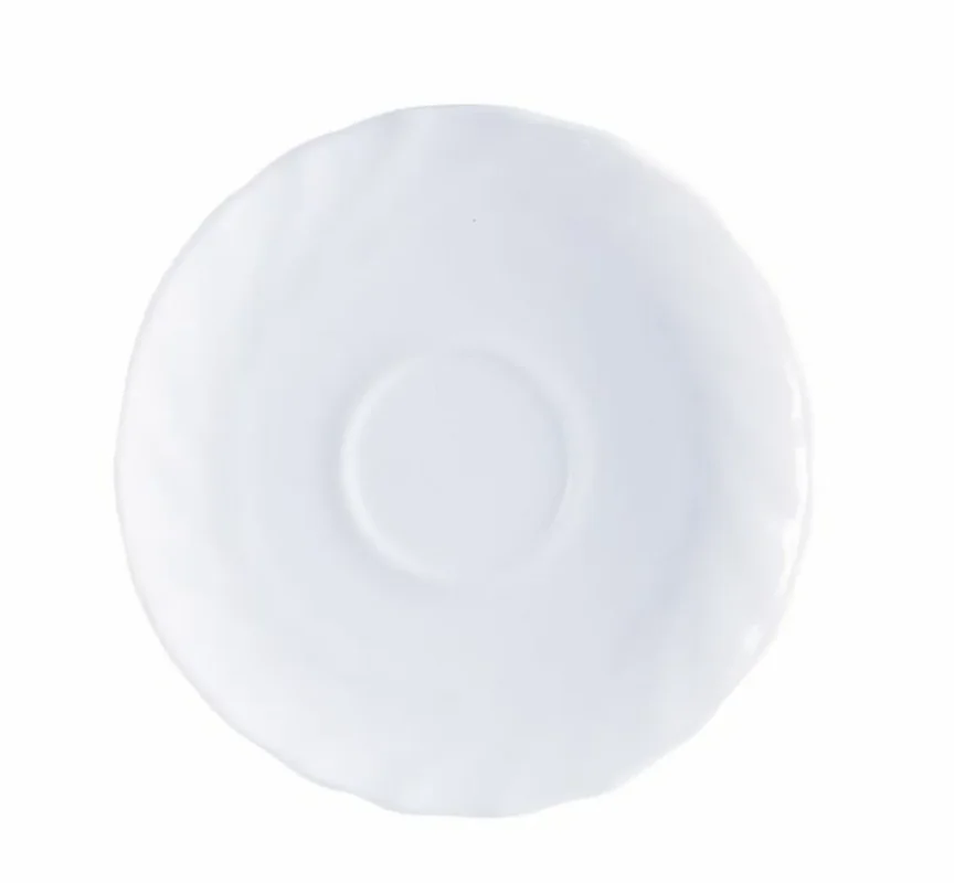 Prix Cassé Sous-tasse à déjeuner rond blanc verre opal Ø 16 cm Trianon Arcoroc