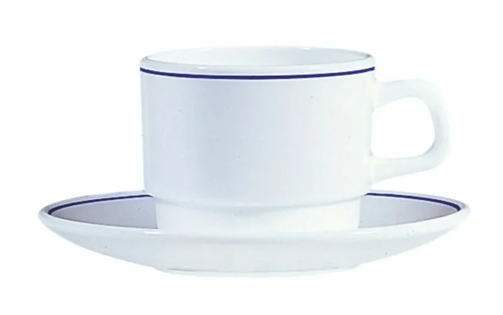 Tasse à thé rond blanc verre opal 19 cl Ø 7,8 cm Restaurant Filet Bleu Arcoroc Produit De Marque