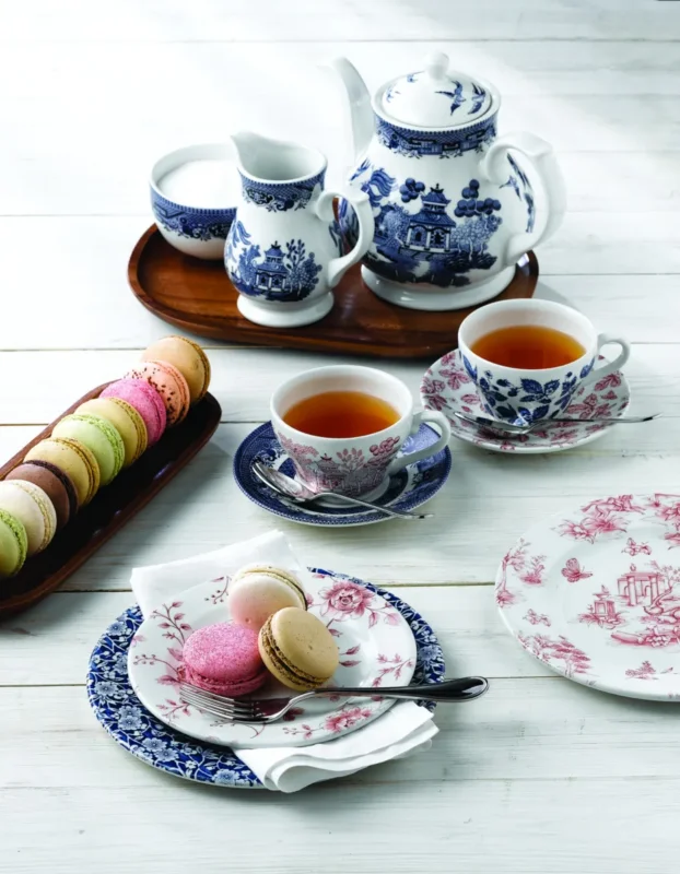 Couvercle pour théière rond Sandrigham Willow Blue porcelaine vitrifiée Vintage Prints Willow Churchill Offre Exclusive