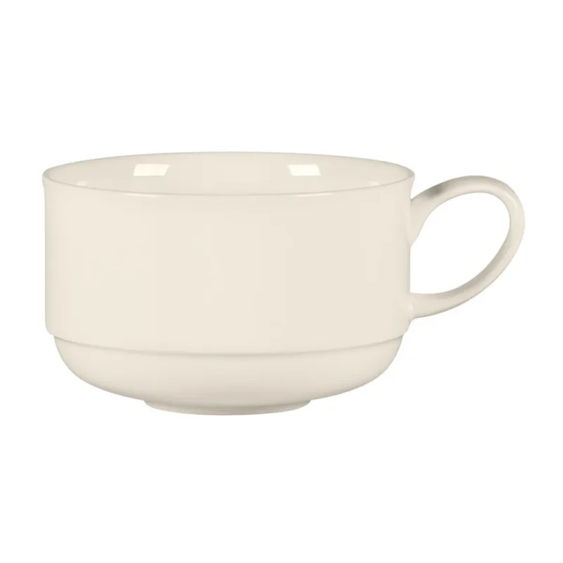 Promotion Saisonnière Tasse à thé empilable rond blanc porcelaine bone china 25 cl Ø 9,2 cm Bravura Rak