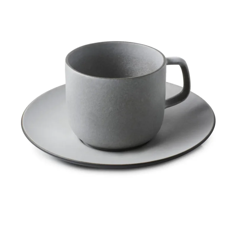 Tasse et sous tasse à thé rond poivre porcelaine culinaire 20 cl Ø 16 cm Equinoxe Revol Offre Limitée