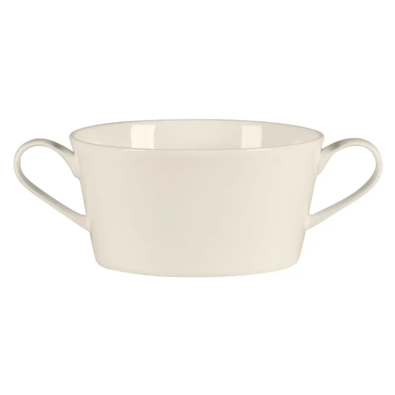 Tasse à bouillon avec 2 anses rond blanc porcelaine bone china 36,9 cl Ø 11,8 cm Fedra Rak Pas Cher