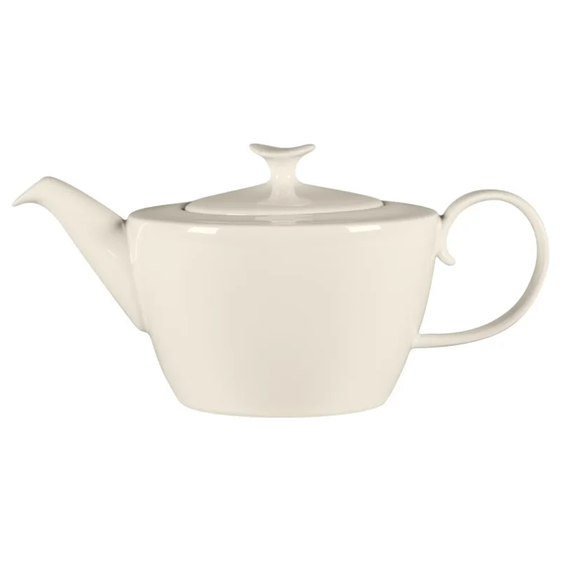 Théière & couvercle ovale blanc porcelaine bone china 120 cl Ø 16 cm Bravura Rak Livraison Express
