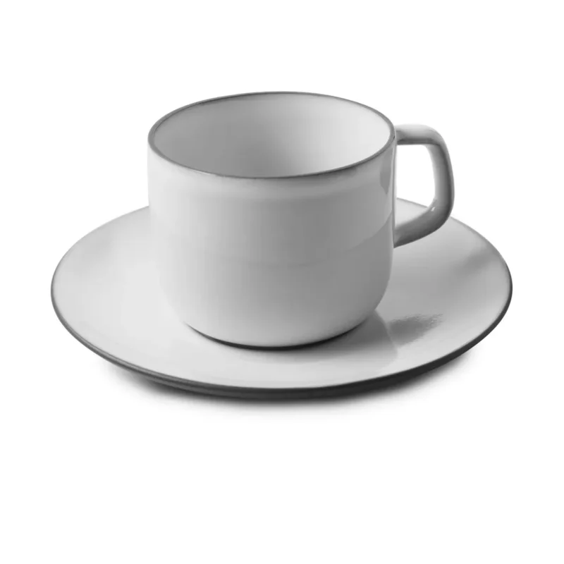 Réduction Tasse et sous tasse à thé rond blanc cumulus porcelaine culinaire 20 cl Ø 16 cm Equinoxe Revol