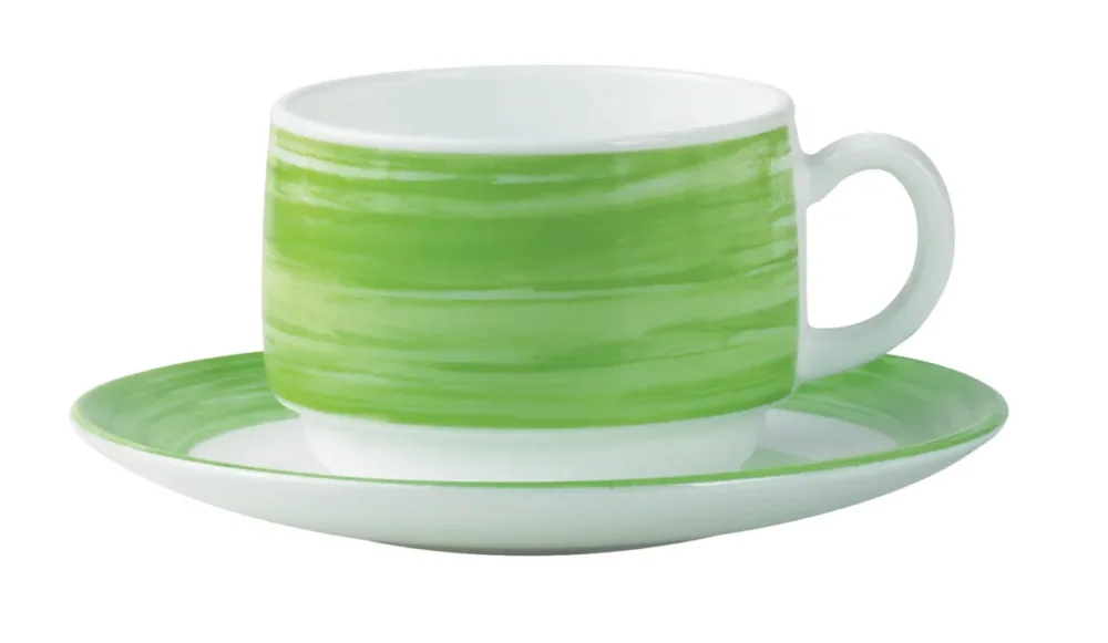 Sous-tasse à thé rond vert verre opal Ø 14 cm Brush Arcoroc Acheter En Ligne