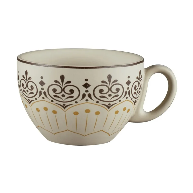 Prix Promo Tasse déjeuner boule rond Argila Décor Cartagena porcelaine 28 cl Ø 10,5 cm Earth Rak