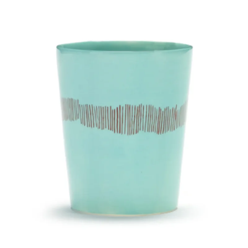 Tasse à thé rond azure swirl - stripes rouge grès émaillé 33 cl Ø 8,5 cm Feast By Ottolenghi Serax Meilleur Prix