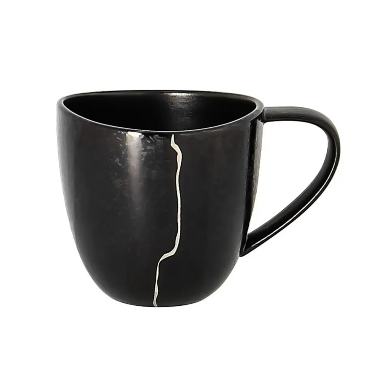 Livraison Express Tasse à déjeuner noir porcelaine 30 cl Ø 8,5 cm Kintzoo Rak