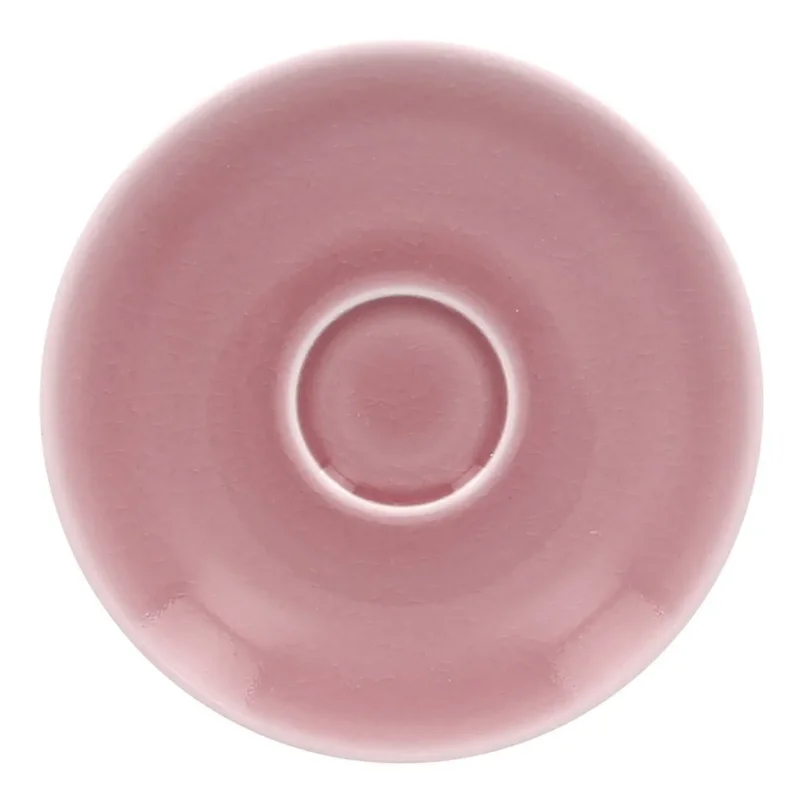 Sous-tasse à déjeuner rond rose porcelaine vitrifiée Ø 17 cm Vintage Rak Nouvelle Collection