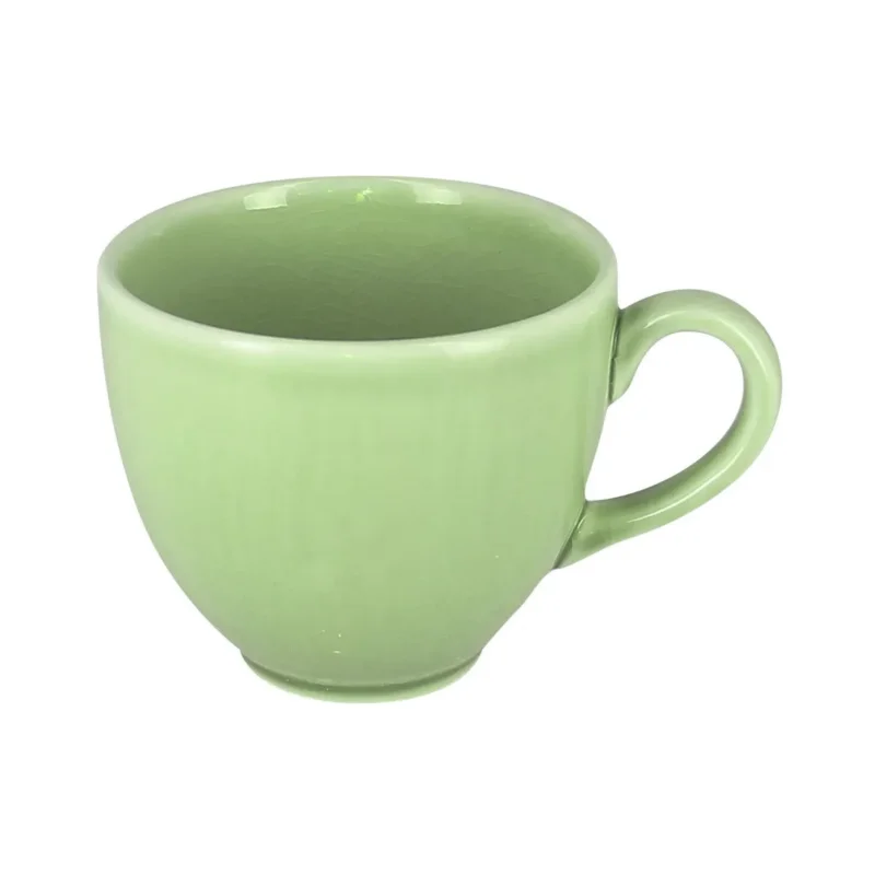 Meilleur Choix Tasse à thé rond vert porcelaine vitrifiée 23 cl Ø 8,5 cm Vintage Rak