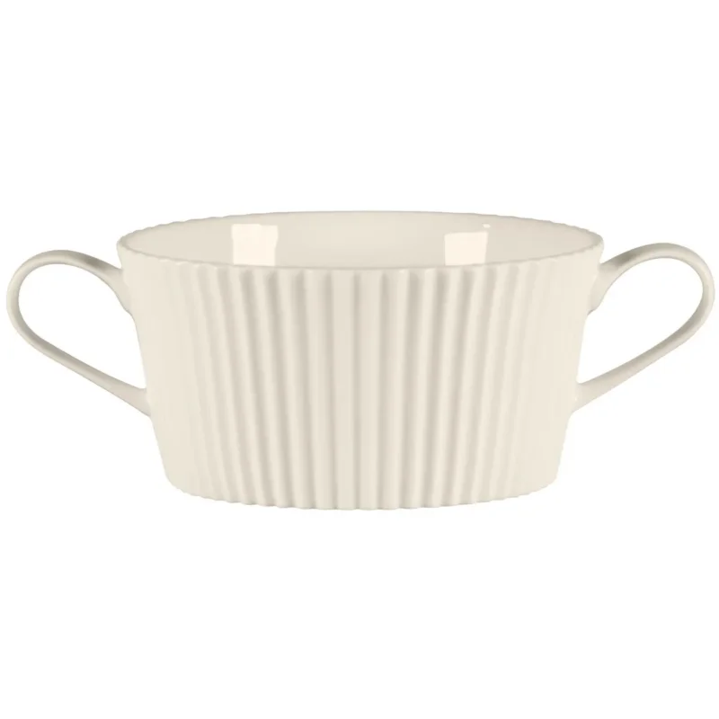 Tasse à bouillon avec 2 anses rond blanc porcelaine bone china 36,9 cl Ø 31,8 cm Spectra Rak Nouvelle Collection