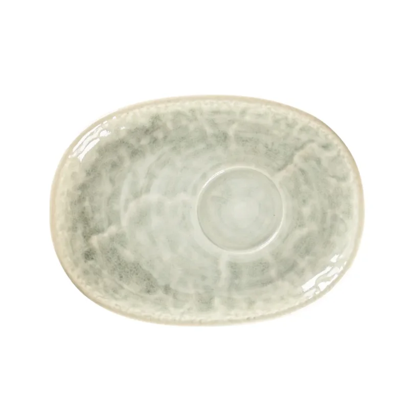 Soldes Sous tasse à déjeuner ovale céladon porcelaine vitrifiée 19 cm Krush Rak