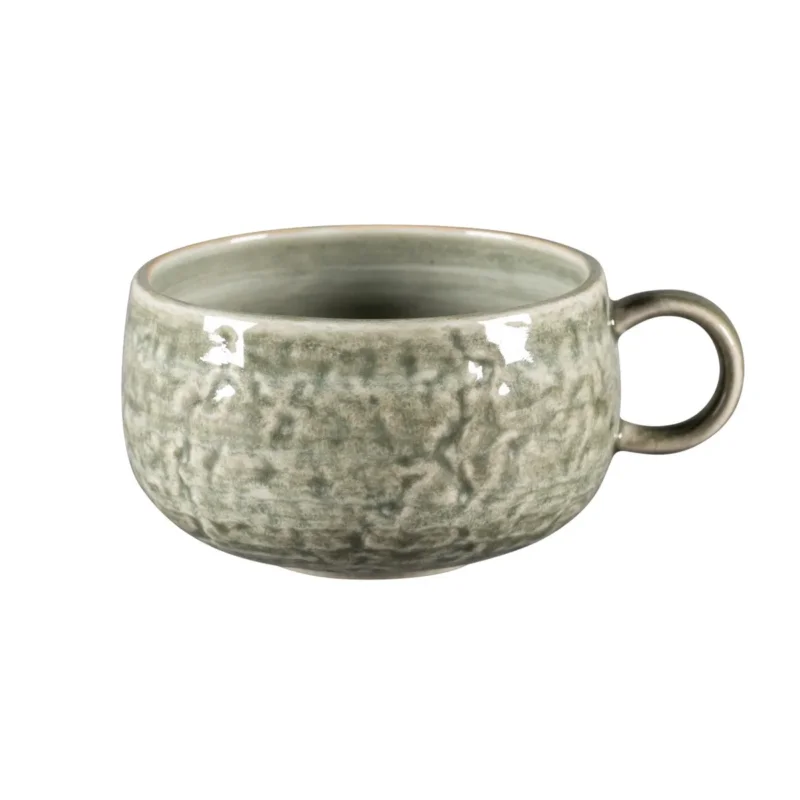 Satisfait Ou Remboursé Tasse à déjeuner rond Sage porcelaine vitrifiée 41 cl Ø 11 cm Krush Rak