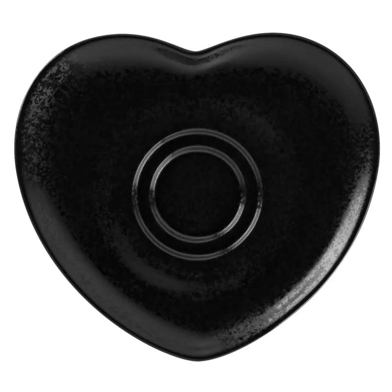 Sous tasse double empreinte noir porcelaine 16 cmCliché Rak Paiement Sécurisé