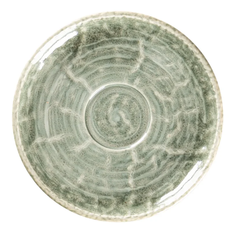 Livraison Express Sous-tasse à expresso rond Sage porcelaine vitrifiée Ø 17 cm Krush Rak