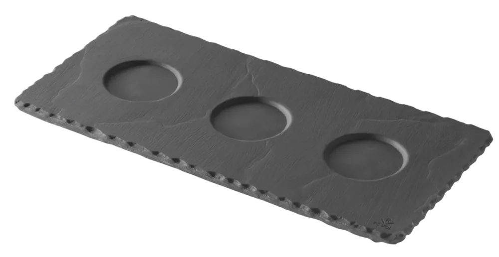 Acheter Direct Sous-tasse à café gourmand rectangulaire noir porcelaine culinaire 25x12 cm Basalt Revol
