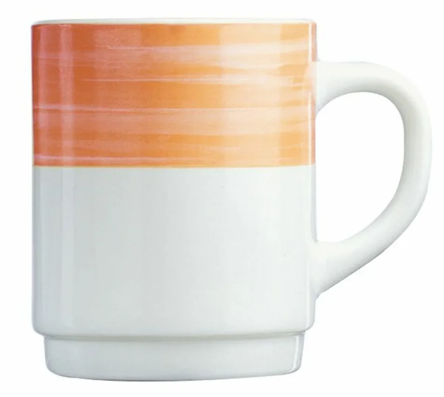 Marque Mug rond orange verre opal 25 cl Ø 7,2 cm Brush Arcoroc