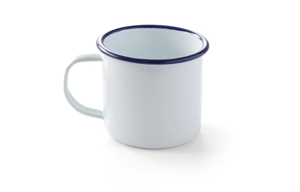 Mug rond blanc acier émaillé 52 cl Ø 10 cm Hendi Quantité Limitée