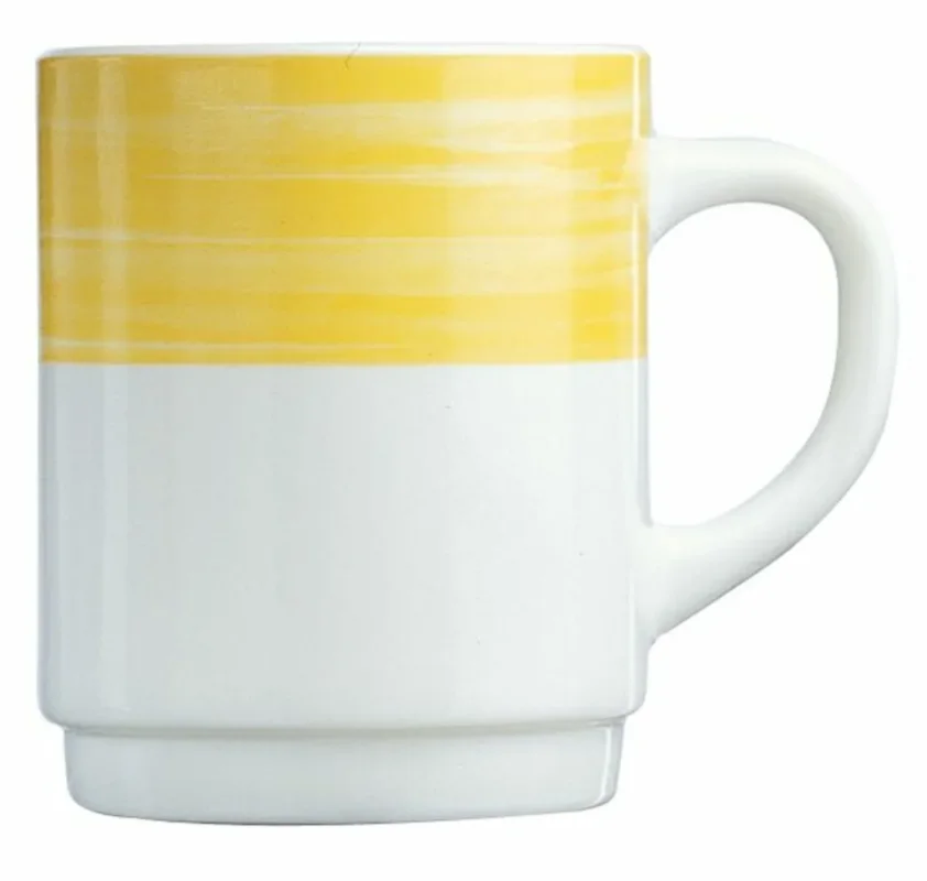 Nouvelle Collection Mug rond jaune verre opal 25 cl Ø 7,2 cm Brush Arcoroc