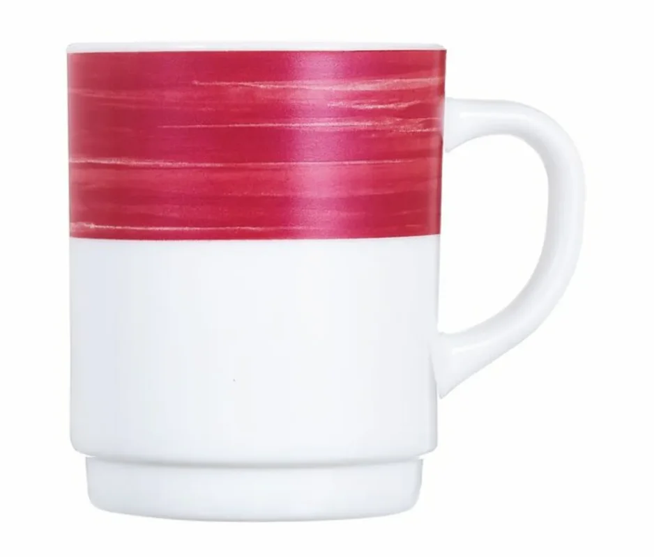 Super Prix Mug rond rouge verre opal 25 cl Ø 7,2 cm Brush Arcoroc