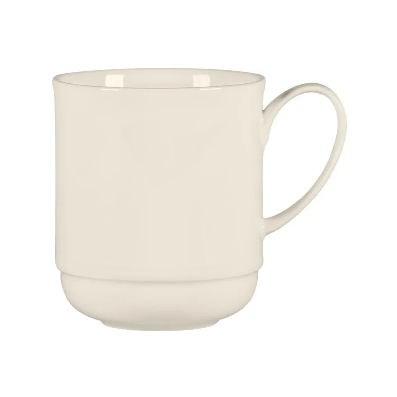 Mug empilable rond blanc porcelaine bone china 34 cl Ø 8,3 cm Bravura Rak Achat Immédiat
