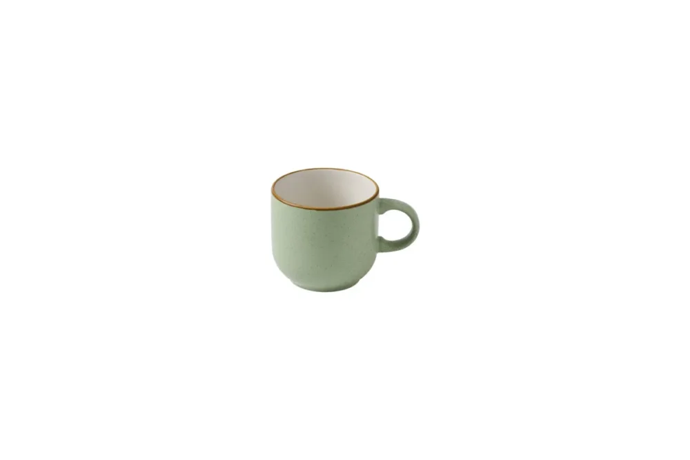 Mug rond Sage Green porcelaine vitrifiée 28 cl 8,5 cm Ø 8,5 cm Stonecast Churchill Haute Qualité