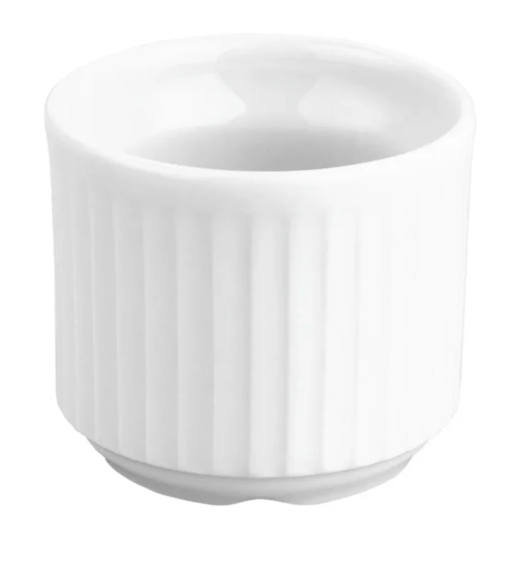 Marque Coquetier rond blanc porcelaine culinaire Ø 4,8 cm Plisse Pillivuyt