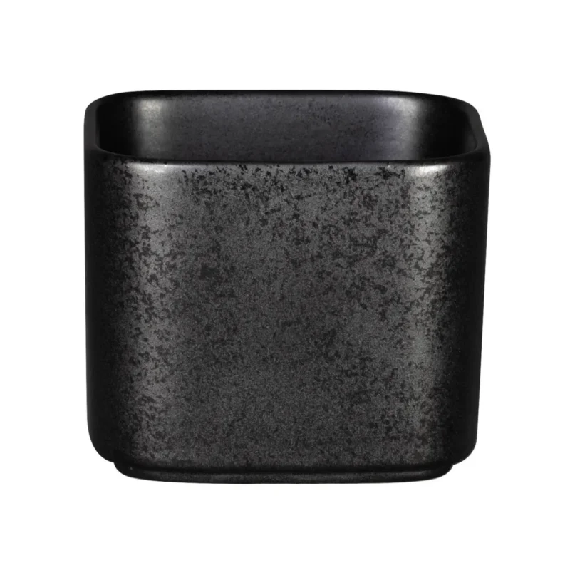 Sucrier carré noir porcelaine 23 cl 8 cm Fractal Rak Jusqu’à Épuisement Des Stocks