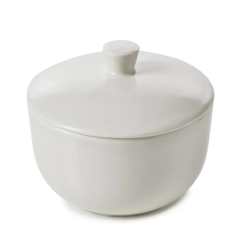 Promotion Saisonnière Sucrier rond Blanc albâtre porcelaine culinaire 15 cl Ø 9 cm Madeleine Revol