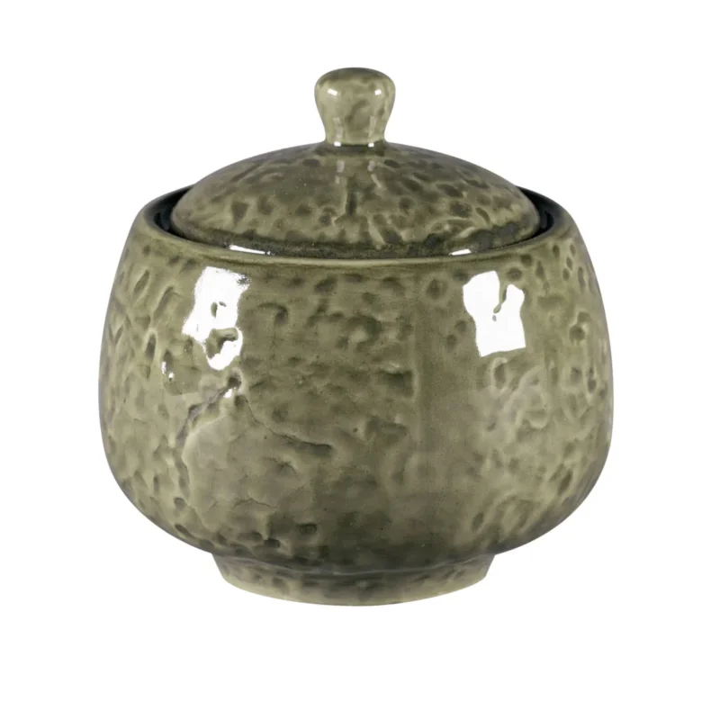 Offre Du Jour Sucrier avec couvercle rond steel porcelaine vitrifiée 25 cl Ø 8,8 cm Krush Rak
