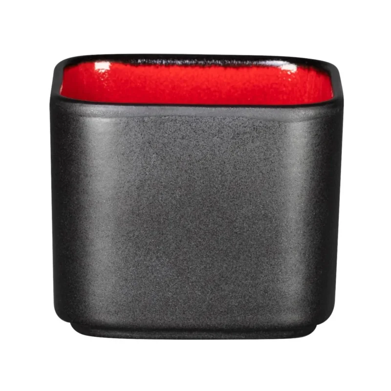 Acheter En Ligne Sucrier carré rouge porcelaine 23 cl 8 cm Fractal Rak