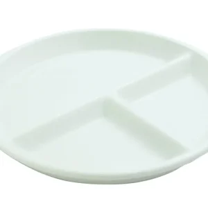 Achat Immédiat Assiette à compartiments rond blanc porcelaine culinaire Ø 23 cm Regithermie Enova