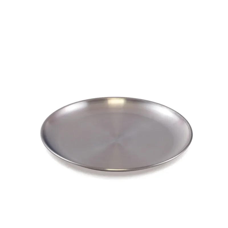 Assiette plate rond argent inox Ø 20 cm Inox Plastorex Offre Limitée