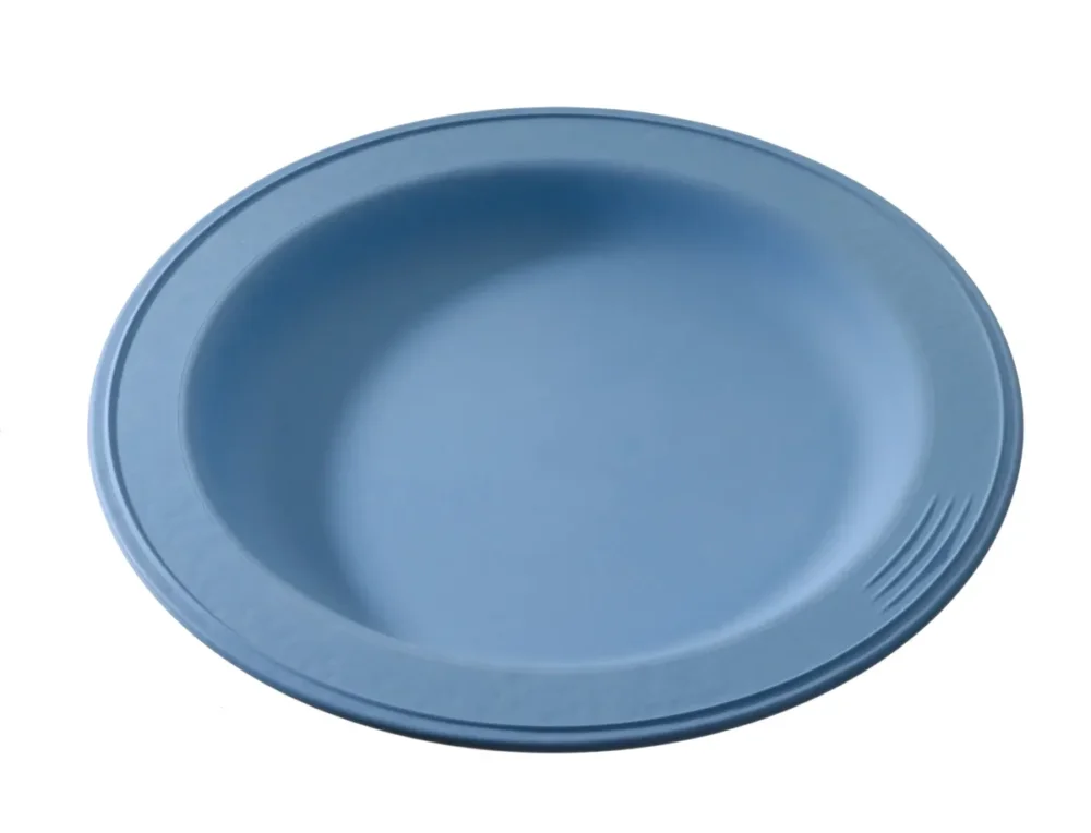 Petit Prix Assiette rond bleu fibre végétale Ø 18 cm Lilitouch Saint Romain