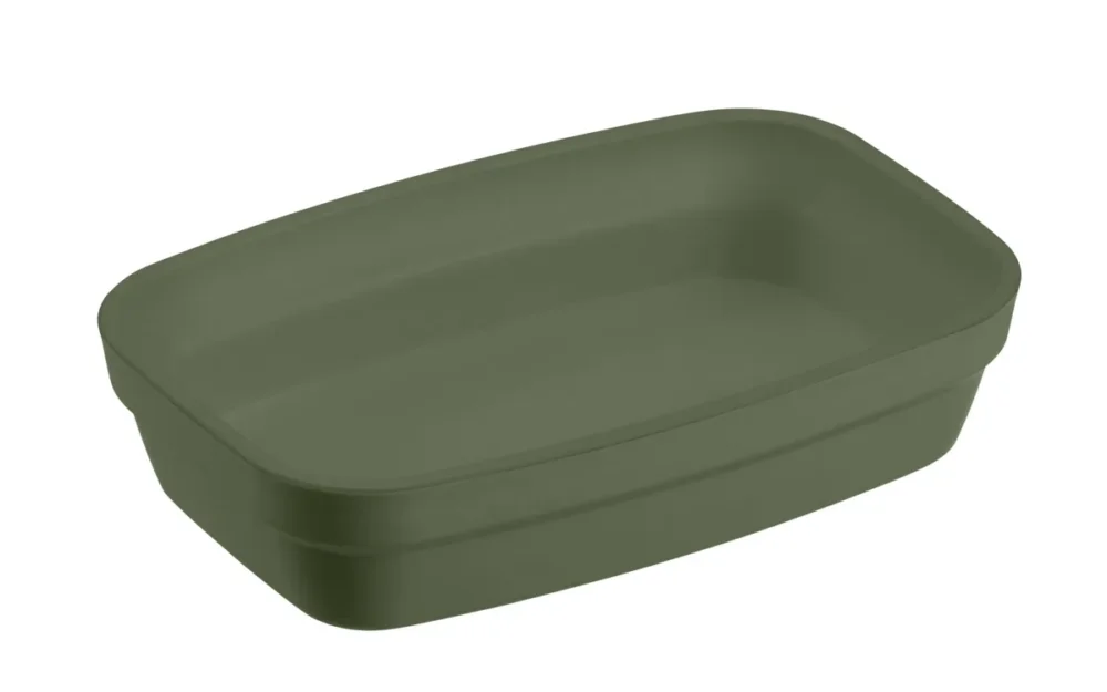 Offre Spéciale Ravier rectangulaire vert fibre végétale 14 cm Liliroc Saint Romain
