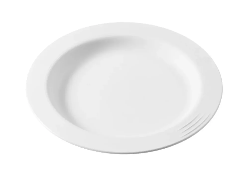 Authentique Assiette rond blanc fibre végétale Ø 13,4 cm Liliroc Saint Romain