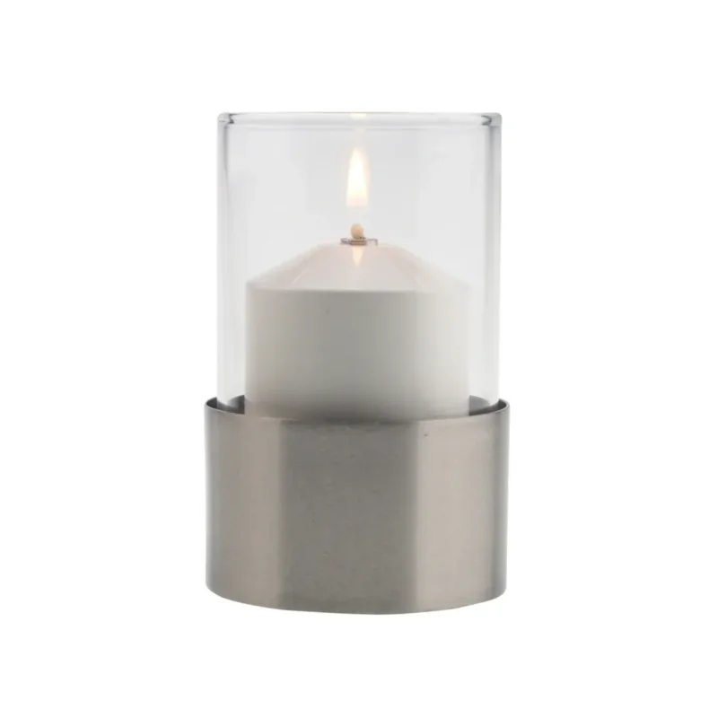 Photophore gris Ø 6,5 cm 11 cm Yago Candola Vente Flash